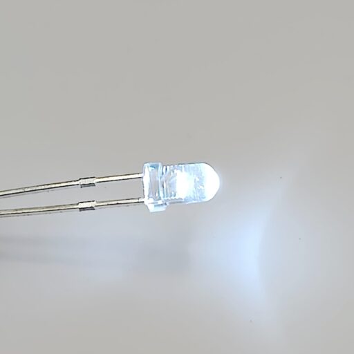 Hvid 3 mm LED pære