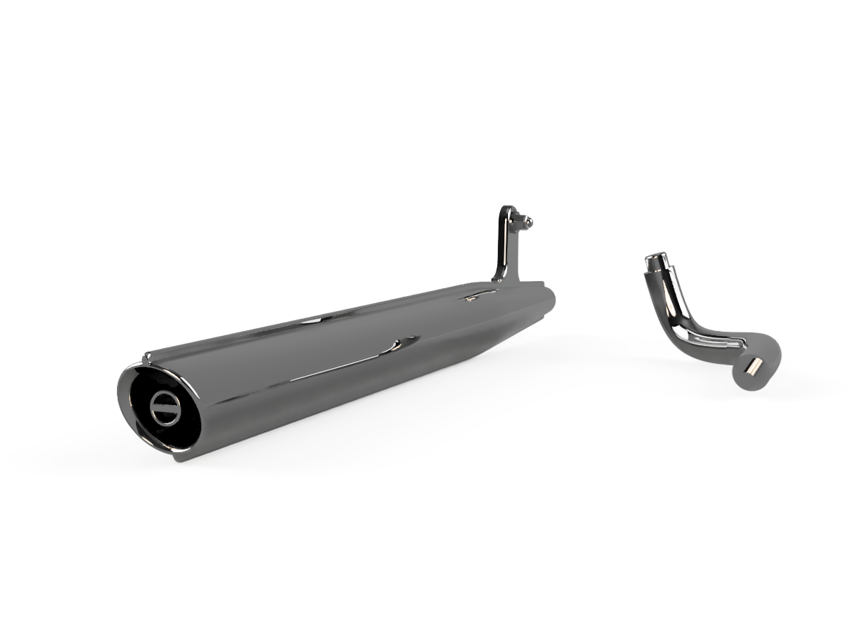 Detaljeret Yamaha FS1 tunudstødning i skala 1/9 med synlig fløjte og separat forrør