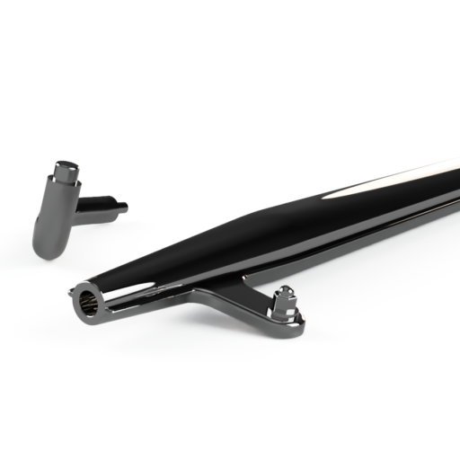 Detaljeret Yamaha FS1 tunudstødning i skala 1/9 med synlig fløjte og separat forrør