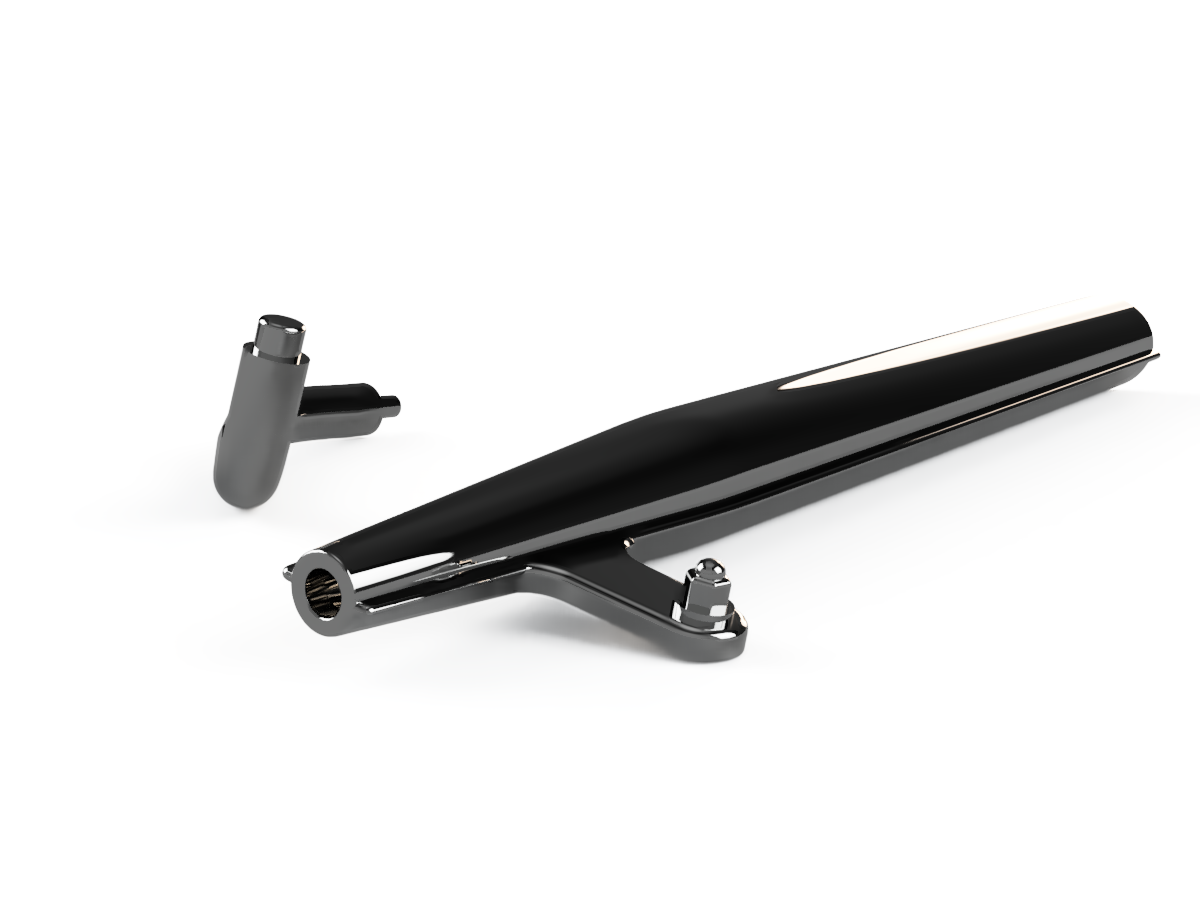 Detaljeret Yamaha FS1 tunudstødning i skala 1/9 med synlig fløjte og separat forrør